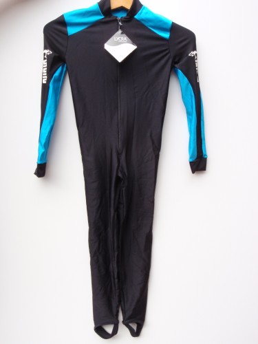 SSA Child Lycra suit size 8-10 Black/Aqua